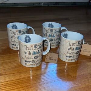 Square One Ceramic Mugs Set of Four Coffee Tea Hot cocoa